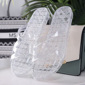 Flats For Home Summer Indoor Shower Bathroom Non Slip Crystal Jelly Slippers Womens Daily Beach Vacation Sandals