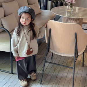 Fashionable Knitted Sweater for Girls Autumn Winter New Style Korean Version True Two-Piece Hat-On Top Warm Loose Fit Solid Color