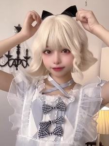 alice garden | Tóc Giả Ngắn Gợn Sóng Có Băng Đô Phù Hợp Với Phong Cách Jk và Lolita