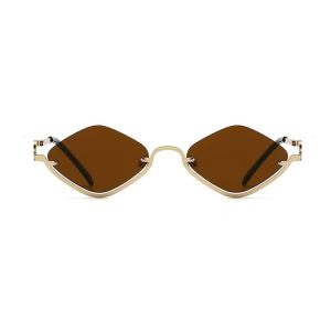 Ladies Fashion Glasses with Ultra Light Retro Style Diamond Metal Frame and Half Frame Suitable for Street Photography