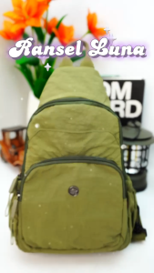 AOLONG LUNA 9035# - Tas Ransel Wanita Bahan Parasut Polos Berukuran Mini Cocok Untuk Remaja BISA COD