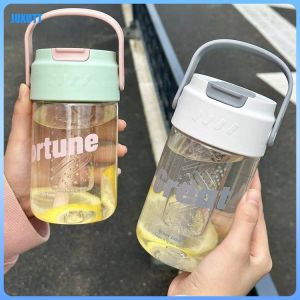 600ML Portable High-Value Water Cup Student Water Bottle Straw Cup With Handle Tea And Water Separation Flower Tea Cup Juxutt