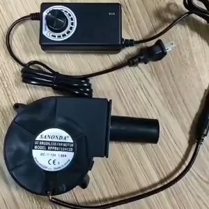 Blower Mini BBQ Kipas 1 Set Blower AC Turbocharger Portable Dengan Pengontrol Kecepatan Daya Port/ Kipas Angin BBQ Cooler Fan/ Bearing Air Flow Pendingin/ Portable Blower Keong Angin Dengan Adaptor
