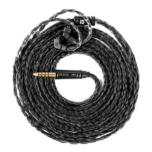Kbear | KBEAR JunTian Chord Classic Black Headphone Cable 5N Single Crystal Copper Silver-plated HiFi Earphone Upgrade Cable Audio Cable
