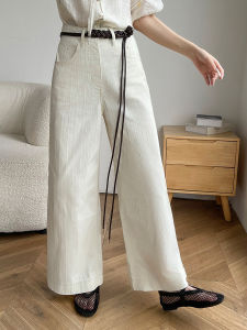 High Waist Wide Leg Jeans Womens Summer New Style Loose Fit Straight Cut Trousers Khaki Color Casual High Waist Jeans