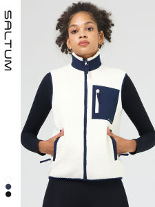 SALTUM | Thermal & Windproof Stand Collar Zip-up Color-block Casual Jacket