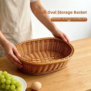 Food-grade Wicker-style Circular Food Storage Basket