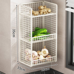 evesigar | Wall Mounted No-drilling Multi-layer Vegetable Storage Shelf