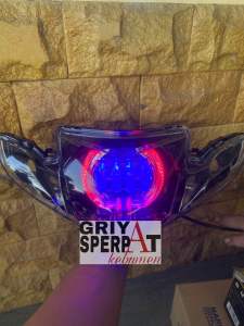 REFLEKTOR LAMPU DEPAN VEGA R NEW BILED PROJIE LED 4 LENSA