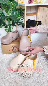 Marco Pony  รองเท้าแตะผู้หญิง รองเท้าแตะ รองเท้าหัวโต ขาว 3.5cm พื้นหนา กันลื่น กันน้ำ ทนต่อการสึกหรอ ผู้หญิง MH9027