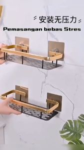CEPAT Rak Gantung Kamar Mandi Stainless Aesthetic Tempel Dinding Serbaguna Terbaru pack 2 Susun Bathroom Organizer Rack Aluminium PEISI Multifungsi