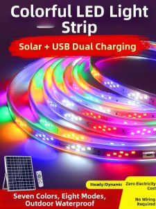 BOOMING LIGHTING | Waterproof Solar LED Light Strip Flowing Color