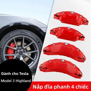 4 Ốp Kẹp Phanh Cho Tesla Model 3 Highland 2024 Hợp Kim Nhôm Độ Chế Bánh Xe Phụ Kiện Trang Trí Xe Hơi