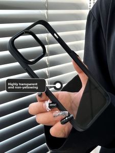 DAIMANG | Anti-Fall Transparent Black Phone Case For Apple 16Promax iPhone 14Plus Advanced 13Pro Suitable For Men And Women Simple Design