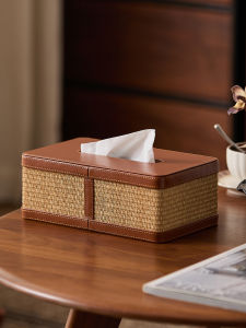 NALANDUOHAO | Retro Style Wicker Tissue Storage Box