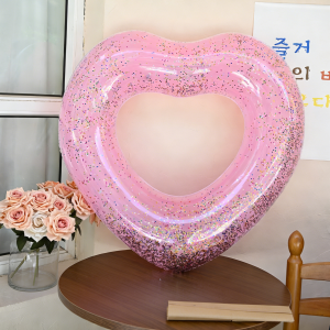 LIMATI | Heart-shaped Glitter Inflatable Swim Ring