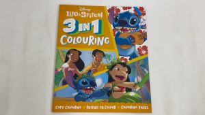 Disney Lilo & Stitch 3 in 1 Colouring Book With Guide & Posters for Kids To Color