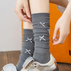 JIFANPAUL | Ballet Style Thin Summer Bow Mid Calf Socks