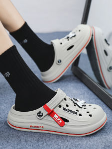 Warrior Mens Summer Anti-Slip Sandals Thick Bottom Head Covering Slip-On EVA Slippers Beachwear Breathable Flat Heel Casual Shoes