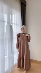 MARWAH LONG DRESS | GAMIS KRINKLE TERBARU | OOTD KEKINIAN GRATIS ONGKIR BISA COD