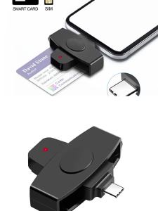 USB Type-C CAC Smart Card Reader Bank Tax Declaration SIM Card/IC Card/ID Card Reader Adapter for Windows Mac/Android OS
