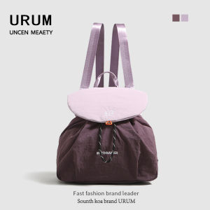 URUM Nylon Commuter Backpack Womens Large Capacity Single Shoulder Double Shoulder Bucket Bag Lightweight 2025 New Style