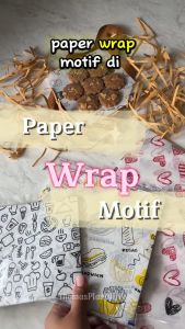 Kertas Nasi Motif 15x15 isi 100 Paper Wrap Printing Laminasi Anti Lengket Food Grade Burger Kebab