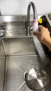 Sambungan Kran Air Flexible dengan Batu Filter Plus Clamp Faucet Anti Splash Saringan Air