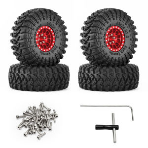 RCMMTING 4pcs 1.0 inch Mud Terrain Tyres & Beadlock Wheel Rims for 1/18 TRX4M 1/24 Axial SCX24 AX24 RC Crawler Car Upgrade Parts