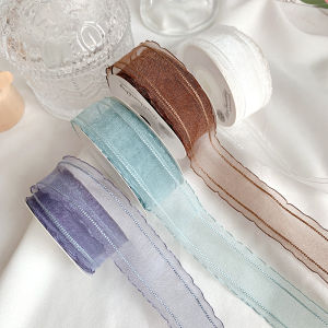 ริบบิ้นผ้าซาติน ริบบิ้นผ้าไหม ริบบิ้นผ้าลายดอกไม้ ริบบิ้นผูกโบว์ผีเสื้อ บรรจุภัณฑ์เค้ก วัสดุ DIY สำหรับบ้าน วัสดุเย็บปักถัก