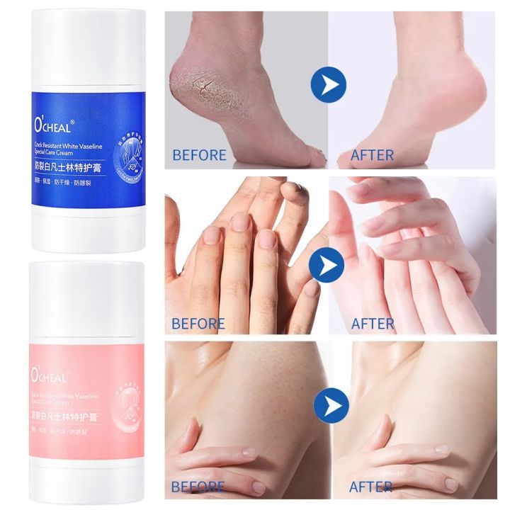 Portable White Vaseline Hand Foot Cream Anti-chapping Oilment Skin Repair  Peach Flavor Whiten Moisturizing Convenient for Cracked Heel Brighten Color 