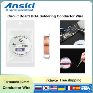 Circuit Board BGA Soldering Conductor Wire 0.01mm/0.02mm Insulated Copper Link Wire for iPhone PCB BGA Welding Repair Tools
