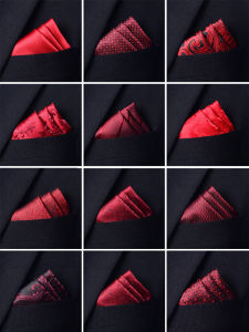 Mens Clothing Suit Pocket Square Small Square Towel Men Shirt Formal Business Handkerchief Suit Chest Handkerchief Red Accessories Matching