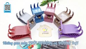 Kẹp tóc nữ hàn quốc cute phụ kiện bé gái kẹp càng cua 5 răng lớn gắp tóc vuông bóng nhiều màu Hàn Quốc cao cấp - thương hiệu Vợ Chồng Tôi