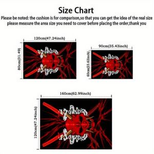 VIKAMA Horror Red Devil Pattern Rug Suitable for Living Rooms Bedrooms Outdoor Patios Gardens and Courtyards