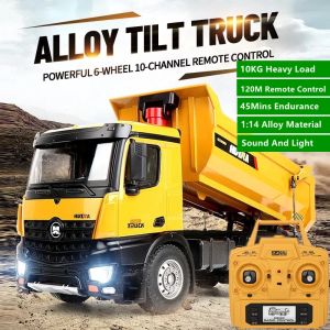 JDD[Fast Delivery][Original Available]Huina 1582 1:14 Metal Alloy RC Truck Construction Car Loading remote control car RTR Dump Truck