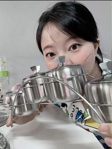 ชุดเครื่องปรุงแบบถ้วยสแตนเลส ชุดใส่เครื่องปรุง ถ้วยใส่เครื่องเทศ ถ้วยใส่เครื่องปรุงรส ชุดเครื่องปรุงแบบเคลื่อนย้าย