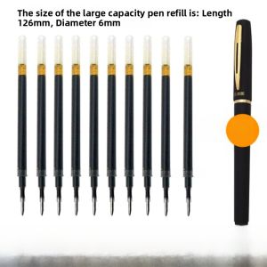 Large Capacity Neutral Pen Core 0.5/0.7/1.0mm Black Red Thick Water Pen Replacement Bullet Head Signature Pen Core Carbon Pen Red Shell