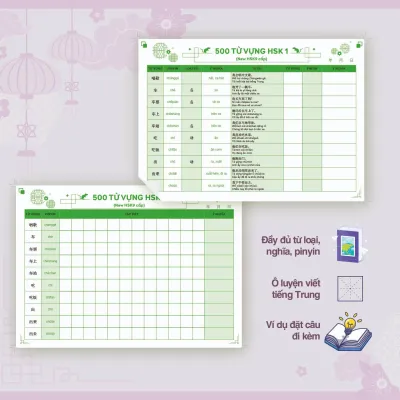 TAKENOTE Siêu Tốc 500 Từ Vựng Tiếng Trung HSK1