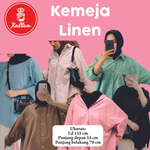 Blouse Wanita Polos Oversize Atasan Batwing Linen Premium Korean Style Terbaru - XELLEA