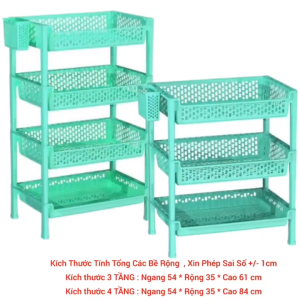 Kệ chén nhựa duy tân Lớn 4 Ngăn (N54 x R36 x C90cm )