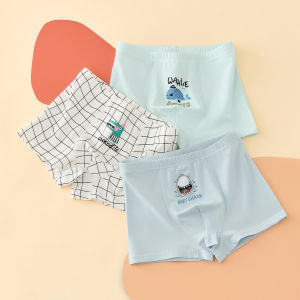 Pure Cotton Boys Underwear Antibacterial Corner Pants Soft Comfortable Cartoon Print Childrens Boxer Shorts Breathable Inner Crotch