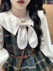 Chic Plaid Mini Dress Womens Spring Autumn New Arrival Two-Piece Set with Straps Fashionable Casual Wear for Young Adults