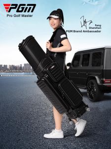 PGM GOLF | Anti-Collision Hard Shell Golf Bag Adjustable Telescopic Multi-Directional Wheels