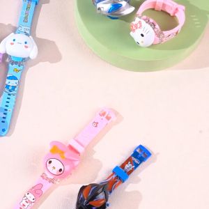 Sanrio Cartoon kuromi melody Cinnamoroll Ultraman Childrens Watch Music Luminous Electronic Watch Flashing Toy kids Boy
