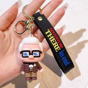 Potdemiel | Disney Up House Keychain Hot Sale Cartoon Carl & Ellie Adventure Doll Key Chain Pendant Gift for Kids & Adults Backpacks Bags