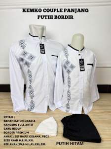 AL-SHAFA KOKO PUTIH Couple AYAH DAN ANAK LENGAN PANJANG MOTIF BORDIR TERBARU - baju muslim - koko putih anak laki laki