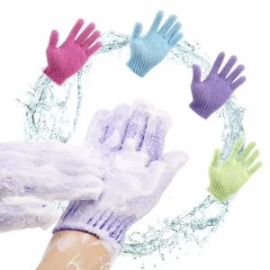 Bath Gloves Dual Sided Exfoliating Elastic Mesh Back Dead Skin Removal Soft Smooth Skin Spa Shower Cleaning Tool Glove Cleaning