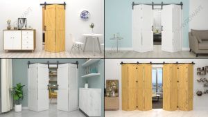 【ELITACO】HVRDWAVE Bi-fold Barn Door foldable Wheel Urban x Vintage Sliding Big folding Roller Rail Kit