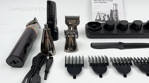 HANA cross-border LED LCD digital display shaving all-in-one hair clipper with base